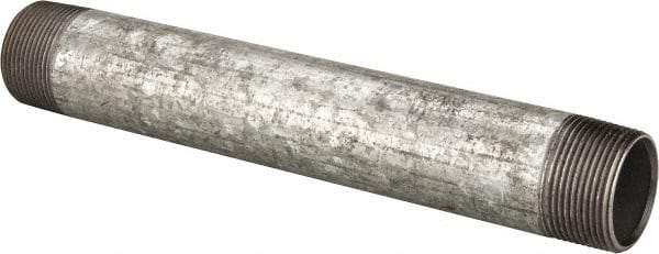 B&K Mueller - Schedule 40, 1-1/4 x 10" Galvanized Pipe Nipple - Threaded Steel - USA Tool & Supply