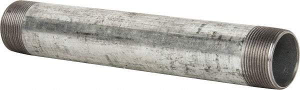B&K Mueller - Schedule 40, 1-1/2 x 11" Galvanized Pipe Nipple - Threaded Steel - USA Tool & Supply