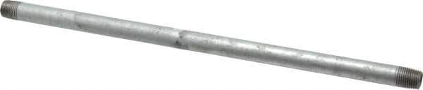 B&K Mueller - Schedule 40, 1/4 x 12" Galvanized Pipe Nipple - Threaded Steel - USA Tool & Supply