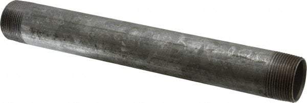 B&K Mueller - Schedule 40, 1-1/4 x 12" Galvanized Pipe Nipple - Threaded Steel - USA Tool & Supply