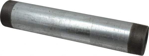B&K Mueller - Schedule 40, 2 x 12" Galvanized Pipe Nipple - Threaded Steel - USA Tool & Supply