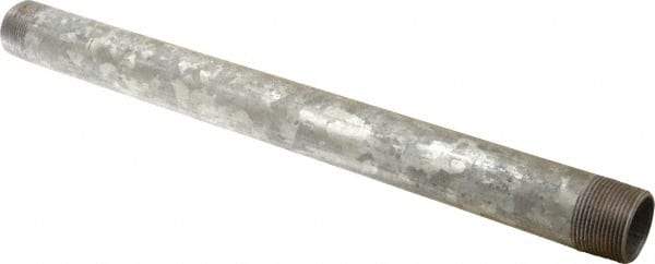 B&K Mueller - Schedule 40, 1-1/4 x 18" Galvanized Pipe Nipple - Threaded Steel - USA Tool & Supply