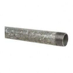 B&K Mueller - Schedule 40, 1-1/4 x 24" Galvanized Pipe Nipple - Threaded Steel - USA Tool & Supply