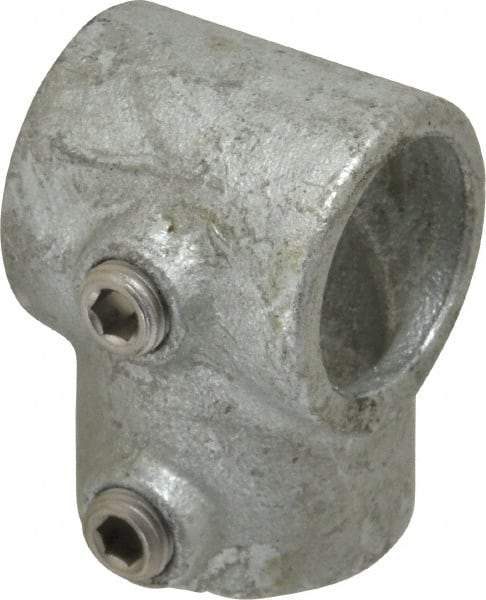 PRO-SAFE - 1" Pipe, Single Socket Tee, Malleable Iron Tee Pipe Rail Fitting - Galvanized Finish - USA Tool & Supply