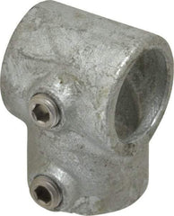 PRO-SAFE - 1" Pipe, Single Socket Tee, Malleable Iron Tee Pipe Rail Fitting - Galvanized Finish - USA Tool & Supply