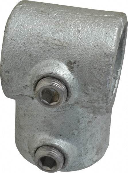 PRO-SAFE - 1-1/4" Pipe, Single Socket Tee, Malleable Iron Tee Pipe Rail Fitting - Galvanized Finish - USA Tool & Supply