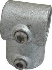 PRO-SAFE - 1-1/4" Pipe, Single Socket Tee, Malleable Iron Tee Pipe Rail Fitting - Galvanized Finish - USA Tool & Supply