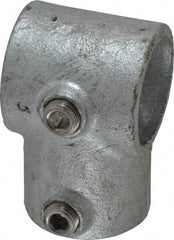 PRO-SAFE - 1-1/2" Pipe, Single Socket Tee, Malleable Iron Tee Pipe Rail Fitting - Galvanized Finish - USA Tool & Supply