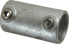 PRO-SAFE - 1-1/4" Pipe, Malleable Iron Straight Coupling Pipe Rail Fitting - Galvanized Finish - USA Tool & Supply