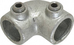 PRO-SAFE - 3/4" Pipe, 90° Elbow, Malleable Iron Elbow Pipe Rail Fitting - Galvanized Finish - USA Tool & Supply