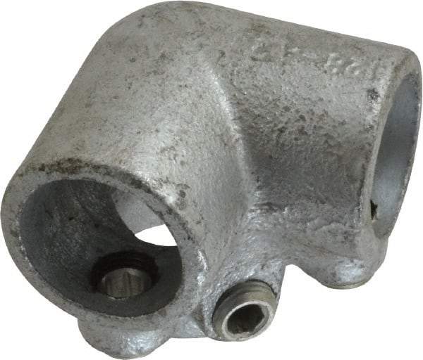 PRO-SAFE - 3/4" Pipe, 90° Side Outlet Elbow, Malleable Iron Elbow Pipe Rail Fitting - Galvanized Finish - USA Tool & Supply