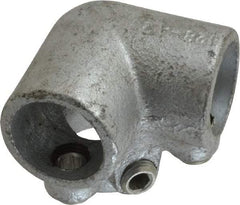 PRO-SAFE - 3/4" Pipe, 90° Side Outlet Elbow, Malleable Iron Elbow Pipe Rail Fitting - Galvanized Finish - USA Tool & Supply