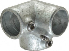 PRO-SAFE - 1" Pipe, 90° Side Outlet Elbow, Malleable Iron Elbow Pipe Rail Fitting - Galvanized Finish - USA Tool & Supply
