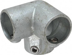 PRO-SAFE - 1-1/2" Pipe, 90° Side Outlet Elbow, Malleable Iron Elbow Pipe Rail Fitting - Galvanized Finish - USA Tool & Supply