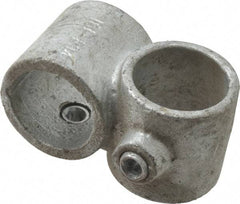 PRO-SAFE - 1" Pipe, Crossover, Malleable Iron Cross Pipe Rail Fitting - Galvanized Finish - USA Tool & Supply