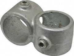 PRO-SAFE - 1-1/4" Pipe, Crossover, Malleable Iron Cross Pipe Rail Fitting - Galvanized Finish - USA Tool & Supply