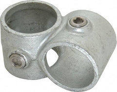 PRO-SAFE - 1-1/2" Pipe, Crossover, Malleable Iron Cross Pipe Rail Fitting - Galvanized Finish - USA Tool & Supply