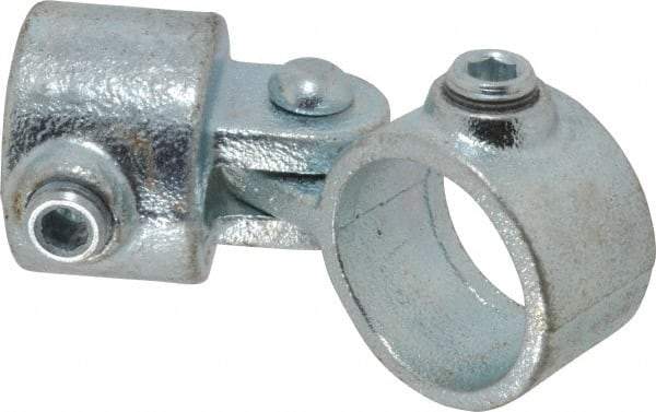 PRO-SAFE - 1-1/4" Pipe, Malleable Iron Swivel Socket Pipe Rail Fitting - Galvanized Finish - USA Tool & Supply