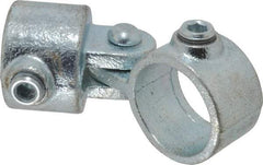 PRO-SAFE - 1-1/4" Pipe, Malleable Iron Swivel Socket Pipe Rail Fitting - Galvanized Finish - USA Tool & Supply