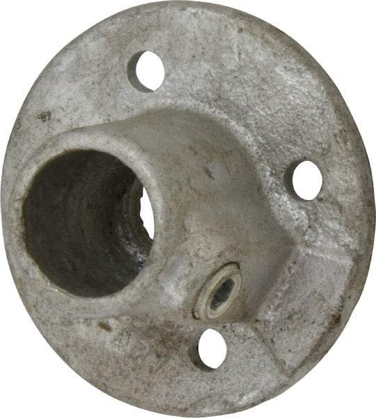 PRO-SAFE - 3/4" Pipe, Medium Flange, Malleable Iron Flange Pipe Rail Fitting - Galvanized Finish - USA Tool & Supply