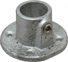 PRO-SAFE - 1" Pipe, Medium Flange, Malleable Iron Flange Pipe Rail Fitting - Galvanized Finish - USA Tool & Supply