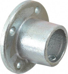PRO-SAFE - 1-1/2" Pipe, Medium Flange, Malleable Iron Flange Pipe Rail Fitting - Galvanized Finish - USA Tool & Supply