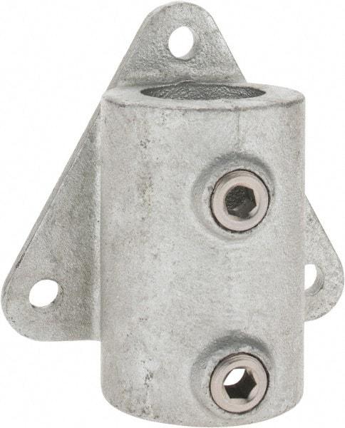 PRO-SAFE - 1-1/2" Pipe, Wall Mount Flange, Malleable Iron Flange Pipe Rail Fitting - Galvanized Finish - USA Tool & Supply