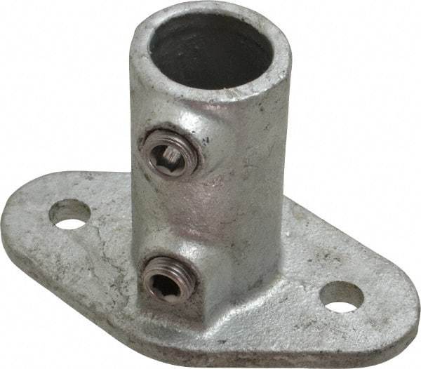 PRO-SAFE - 3/4" Pipe, Railing Flange, Malleable Iron Flange Pipe Rail Fitting - Galvanized Finish - USA Tool & Supply
