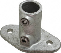PRO-SAFE - 3/4" Pipe, Railing Flange, Malleable Iron Flange Pipe Rail Fitting - Galvanized Finish - USA Tool & Supply