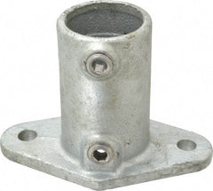PRO-SAFE - 1-1/2" Pipe, Railing Flange, Malleable Iron Flange Pipe Rail Fitting - Galvanized Finish - USA Tool & Supply