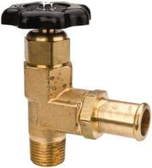 Parker - Hose I.D. x MNPTF End Connection Brass Truck Valve - 3.73" OAL, 3/4 x 1/2" Pipe - USA Tool & Supply