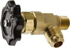Parker - Flare x MNPTF End Connection Brass Truck Valve - 3.47" OAL, 5/8 x 1/2" Pipe - USA Tool & Supply