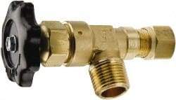Parker - MNPTF x Tube (NTA) End Connection Brass Truck Valve - 3.58" OAL, 1/2" Pipe - USA Tool & Supply