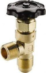 Parker - MNPTF x Flare End Connection Brass Truck Valve - 3.6" OAL, 1/2 x 5/8" Pipe - USA Tool & Supply