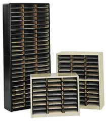 Safco - 32-1/4" Wide x 25-3/4" High x 13-1/2" Deep Steel Document Organizer - 24 Compartments, Black, 9-3/4" Wide x 2-1/2" High x 12-1/2" Deep Compartment - USA Tool & Supply