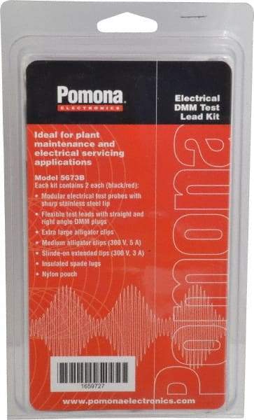 Pomona - Electrical Test Equipment Leads Set - Use with AmProbes Multimeters, Fluke Multimeters, H.P. Multimeters, Tektronix Multimeters, Wavetek Digital Multimeters - USA Tool & Supply