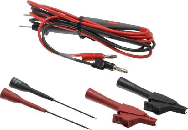 Pomona - Black/Red Electrical Test Equipment Probe Set - Use with Banana Plugs, Digital Multimeters - USA Tool & Supply