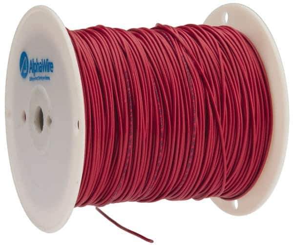 Alpha Wire - 16 AWG, 26 Strand, 305 m OAL, Tinned Copper Hook Up Wire - Red PVC Jacket, 0.092" Diam - USA Tool & Supply