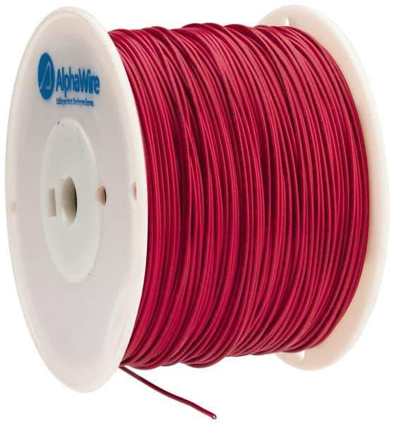 Alpha Wire - 16 AWG, 1 Strand, 305 m OAL, Tinned Copper Hook Up Wire - Red PVC Jacket, 0.083" Diam - USA Tool & Supply