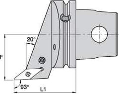 Kennametal - Left Hand Cut, Size KM63, VB.. Insert Compatiblity, Internal Modular Turning & Profiling Cutting Unit Head - 43mm Ctr to Cutting Edge, 60mm Head Length, Through Coolant, Series Screw-On - USA Tool & Supply