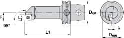 Kennametal - Right Hand Cut, Size KM63, CC.. Insert Compatiblity, Internal Modular Turning & Profiling Cutting Unit Head - 27mm Ctr to Cutting Edge, 140mm Head Length, Through Coolant, Series Screw-On - USA Tool & Supply