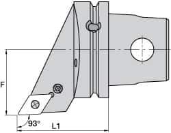 Kennametal - Right Hand Cut, Size KM63, DN.. Insert Compatiblity, External Modular Turning & Profiling Cutting Unit Head - 43mm Ctr to Cutting Edge, 60mm Head Length, Through Coolant, Series Kenlever - USA Tool & Supply