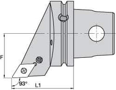 Kennametal - Right Hand Cut, Size KM63, DN.. Insert Compatiblity, External Modular Turning & Profiling Cutting Unit Head - 43mm Ctr to Cutting Edge, 60mm Head Length, Through Coolant, Series Kenlever - USA Tool & Supply
