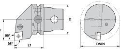 Kennametal - Right Hand Cut, Size KM63, CN.. Insert Compatiblity, Internal Modular Turning & Profiling Cutting Unit Head - 43mm Ctr to Cutting Edge, 60mm Head Length, Through Coolant, Series Kenlever - USA Tool & Supply