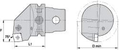 Kennametal - Left Hand Cut, Size KM63, CN.. Insert Compatiblity, Internal Modular Turning & Profiling Cutting Unit Head - 43mm Ctr to Cutting Edge, 60mm Head Length, Through Coolant, Series Kenlever - USA Tool & Supply