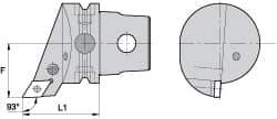 Kennametal - Left Hand Cut, Size KM63, DN.. Insert Compatiblity, External Modular Turning & Profiling Cutting Unit Head - 43mm Ctr to Cutting Edge, 60mm Head Length, Through Coolant, Series Kenlever - USA Tool & Supply