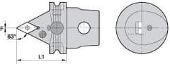 Kennametal - Left Hand Cut, Size KM63, DN.. Insert Compatiblity, External Modular Turning & Profiling Cutting Unit Head - 60mm Head Length, Through Coolant, Series Kenlever - USA Tool & Supply