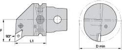 Kennametal - Left Hand Cut, Size KM63, DN.. Insert Compatiblity, Internal Modular Turning & Profiling Cutting Unit Head - 43mm Ctr to Cutting Edge, 60mm Head Length, Through Coolant, Series Kenlever - USA Tool & Supply