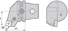 Kennametal - Right Hand Cut, Size KM63, SN.. Insert Compatiblity, External Modular Turning & Profiling Cutting Unit Head - 27mm Ctr to Cutting Edge, 60mm Head Length, Through Coolant, Series Kenlever - USA Tool & Supply
