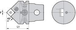 Kennametal - Neutral Cut, Size KM63, SN.. Insert Compatiblity, External Modular Turning & Profiling Cutting Unit Head - 60mm Head Length, Through Coolant, Series Kenlever - USA Tool & Supply